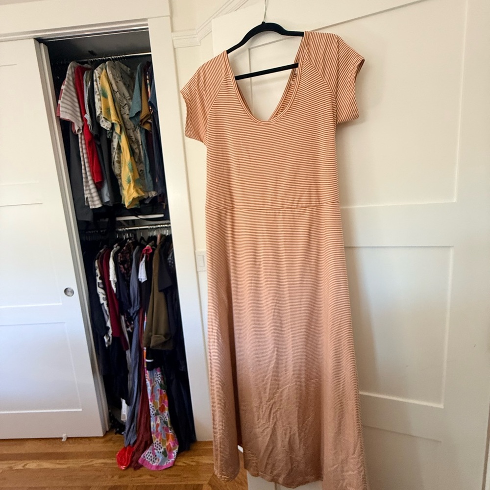 PACT Sustainable Cotton Casual Striped Maxi Dress xxl